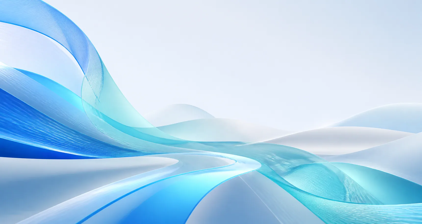 Composition abstraite bleue et turquoise évoquant la transformation
